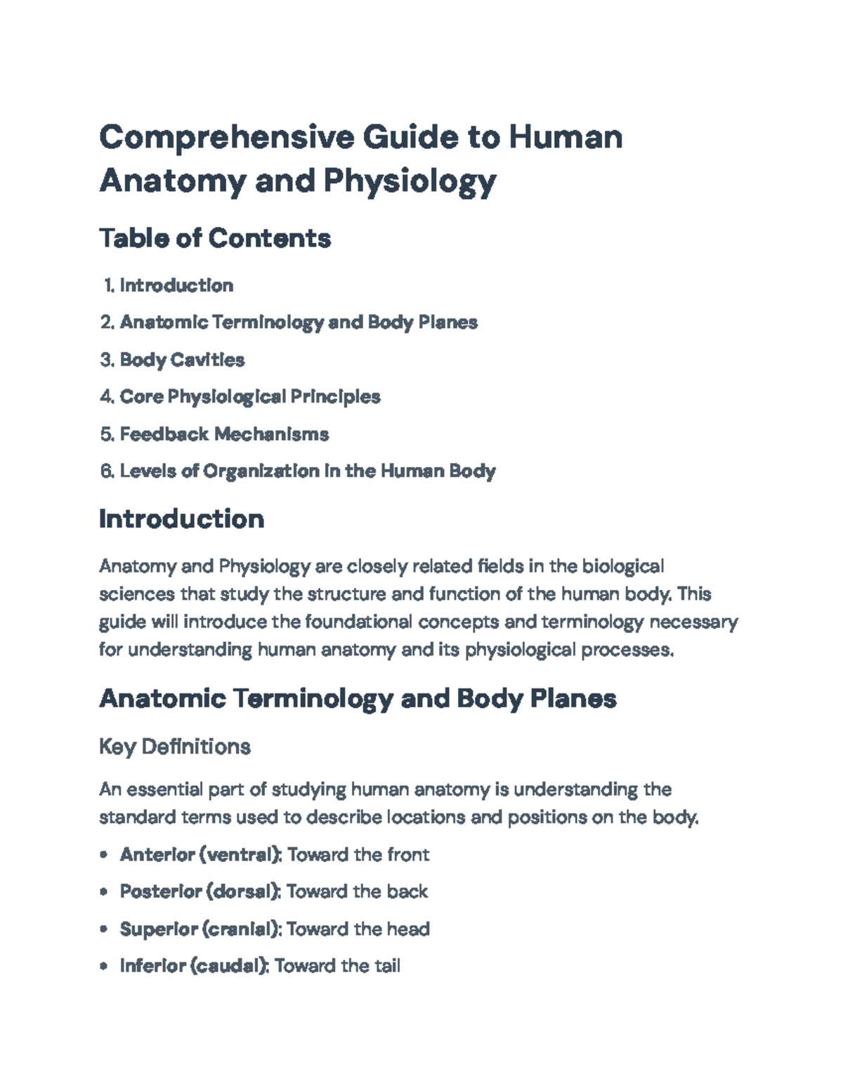 Comprehensive Guide to Human Anatomy and Physiology Fundamentals ...