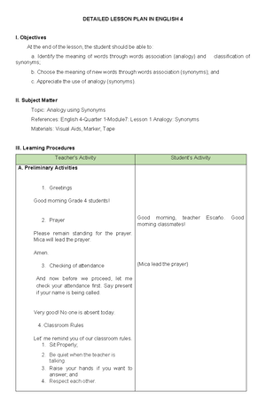 A Detailed Lesson Plan in English II finaaal demo - A Detailed Lesson ...