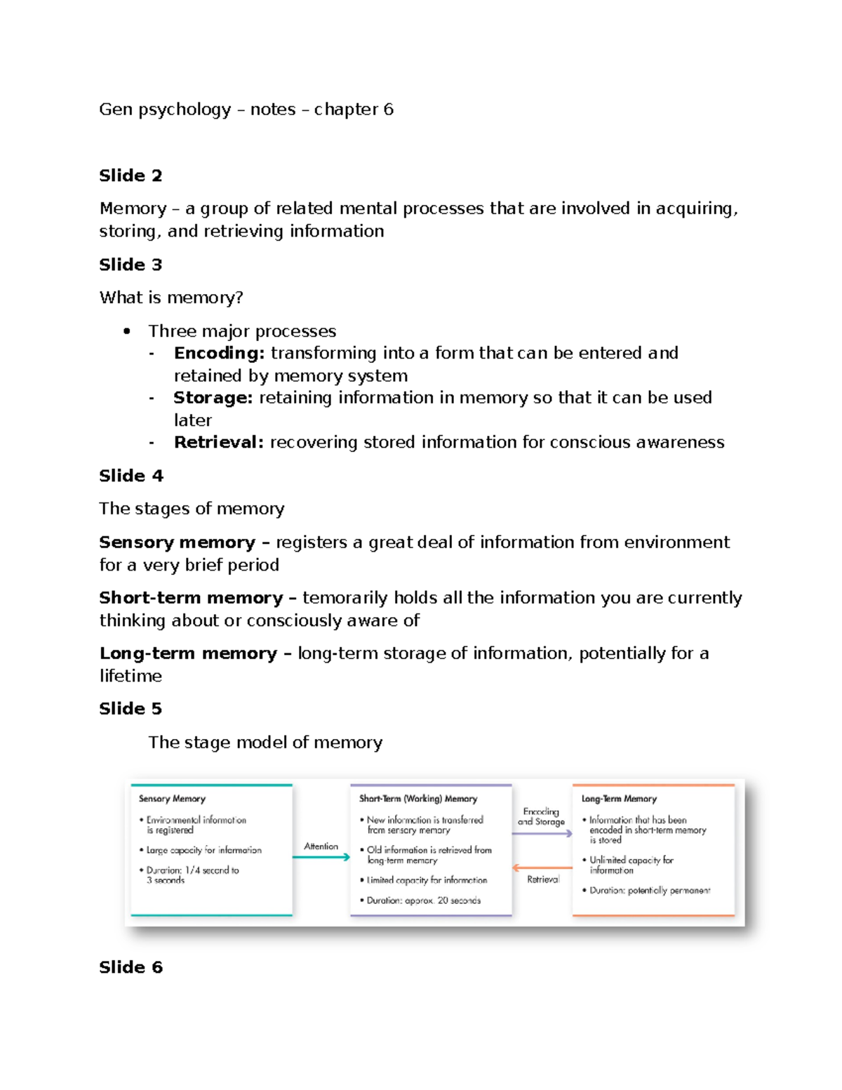 Gen Psychology - Notes on Memory Processes and Ebbinghaus's Theories ...