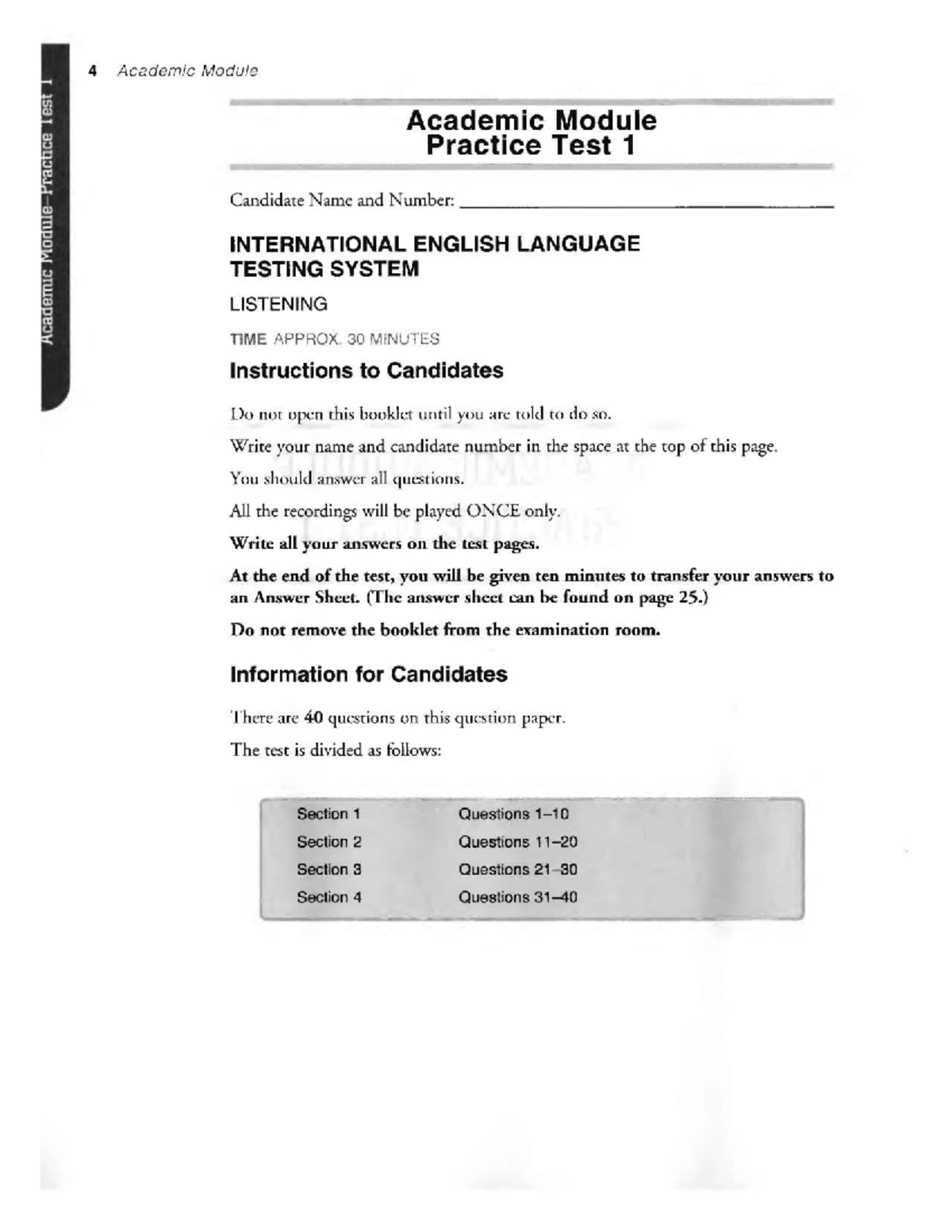 Academic Test 1: Practice Test for IELTS Listening and Reading - Studocu