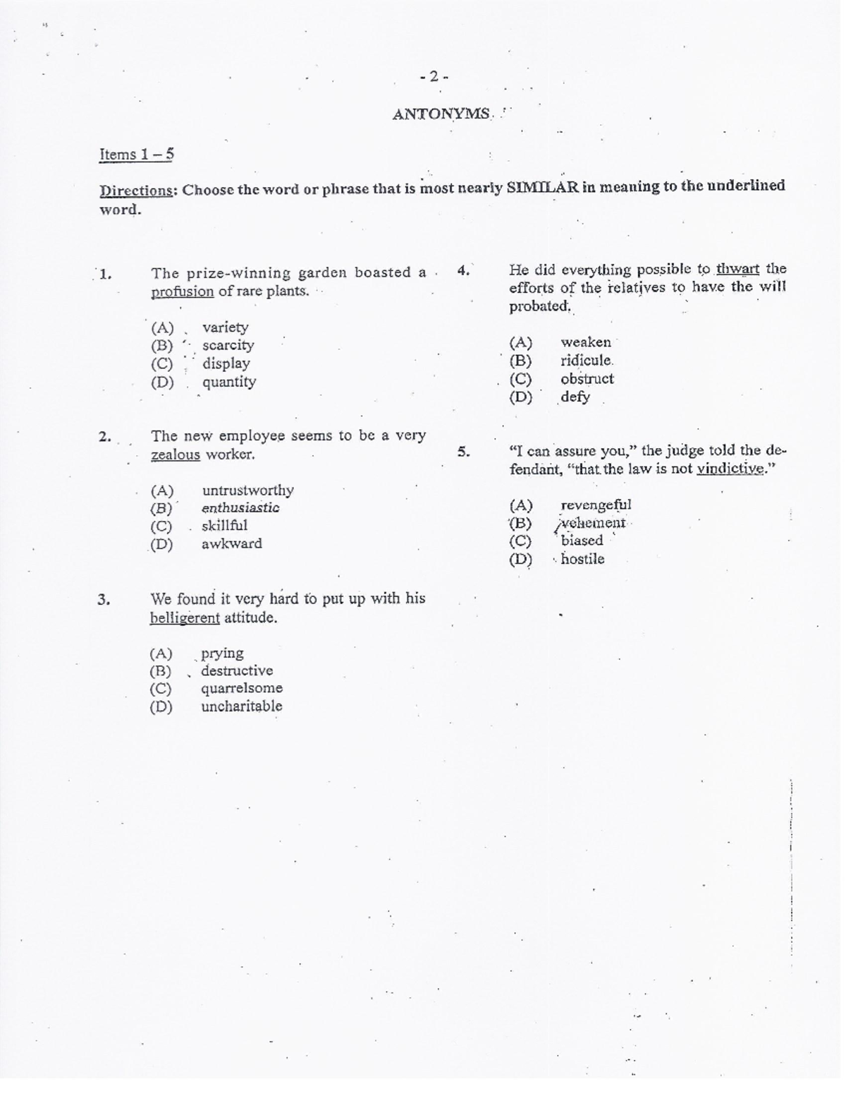 CSEC English A June 2003 Paper 1: Antonyms, Usage, Spelling ...