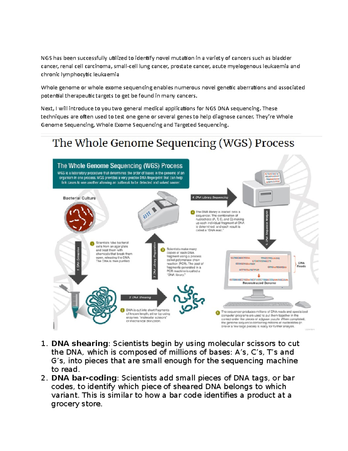 cancer application in next generation sequencing - NGS has been ...