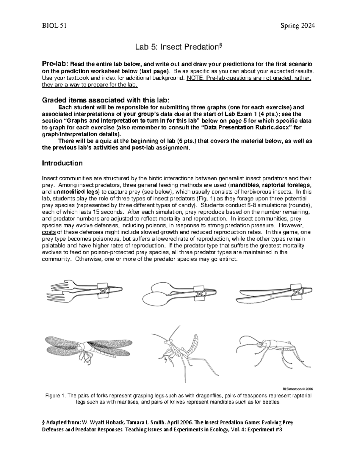 Lab 5: Insect Predation Pre-Lab & Activities - Sp24 - Studocu