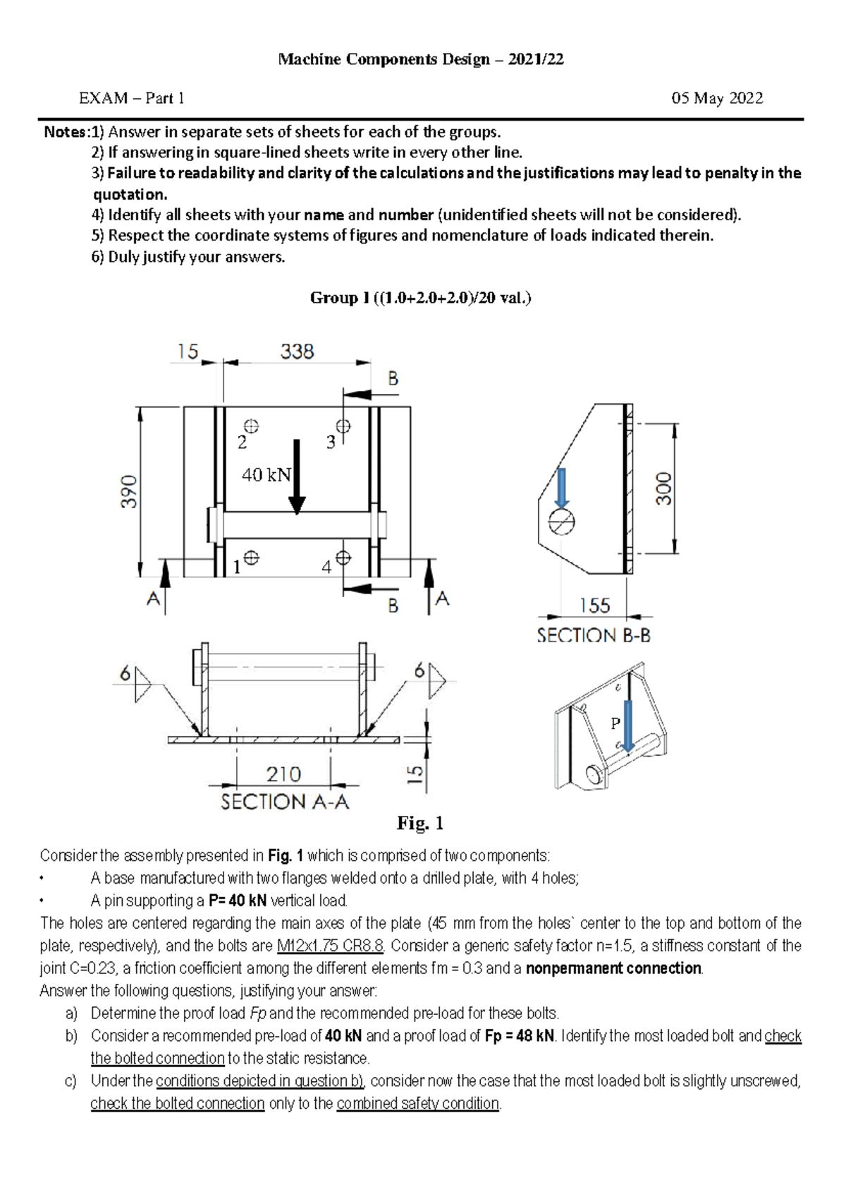 Machine Components Design EXAM Part 1 Notes - 05 May 2022 - Studocu
