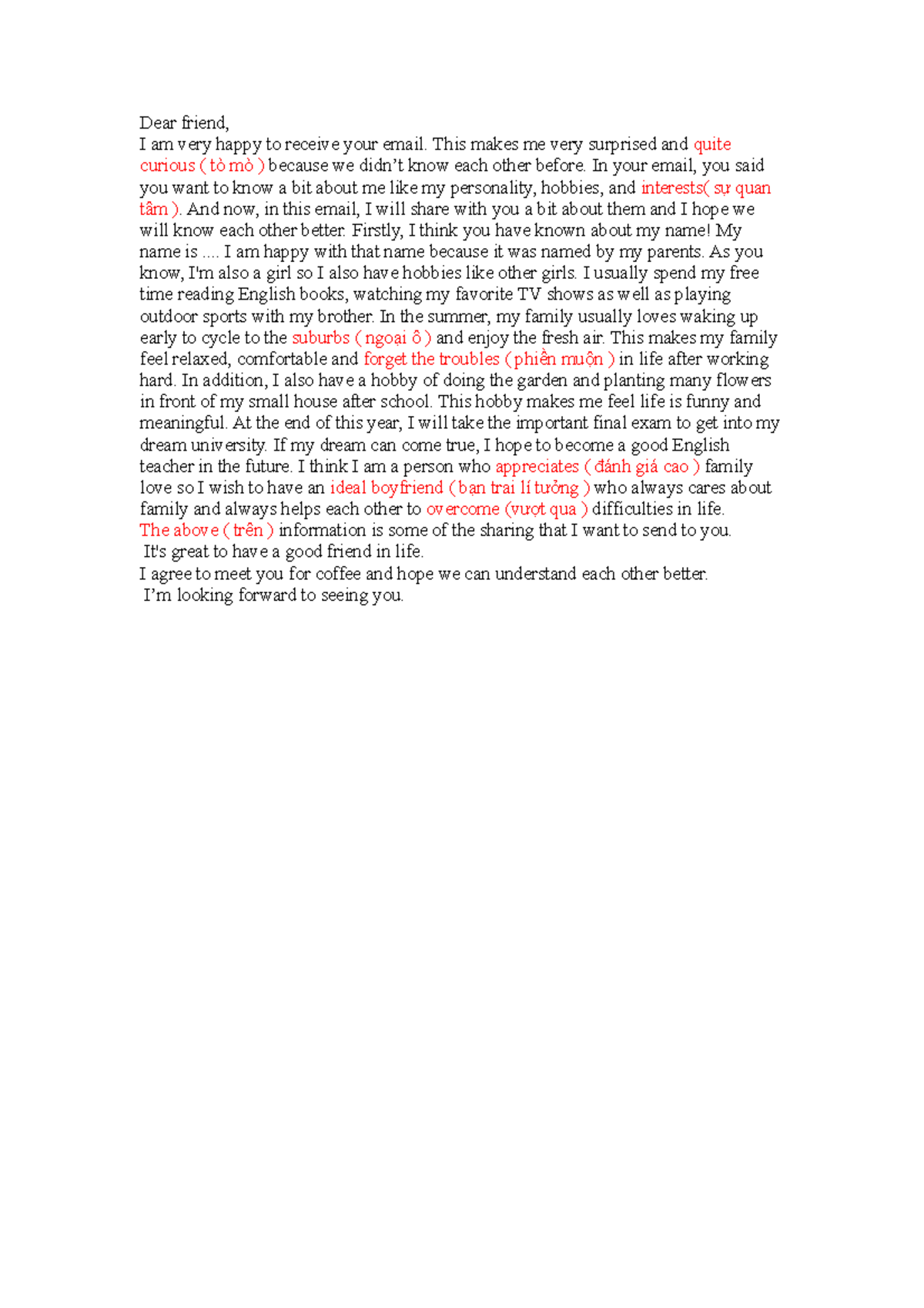 W1 - hihi - Dear friend, I am very happy to receive your email. This ...