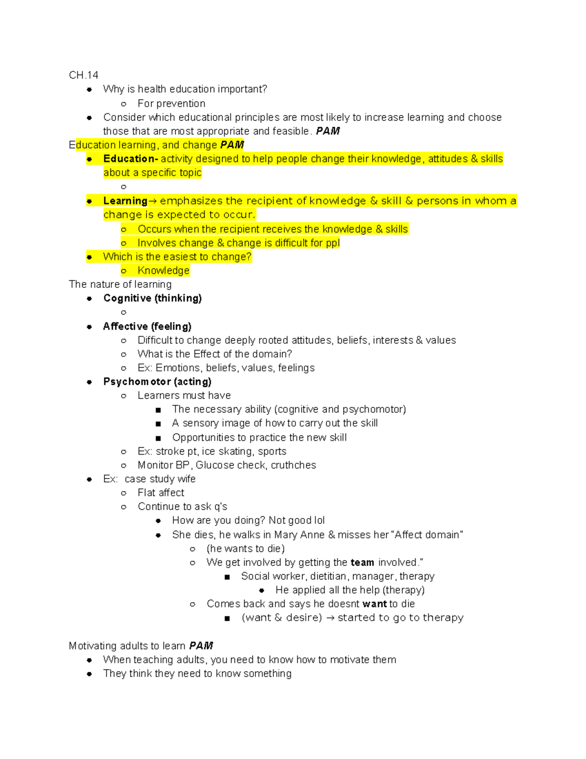 Week 2 & 3 Public Health PAM: Importance of Health Education & Learning ...