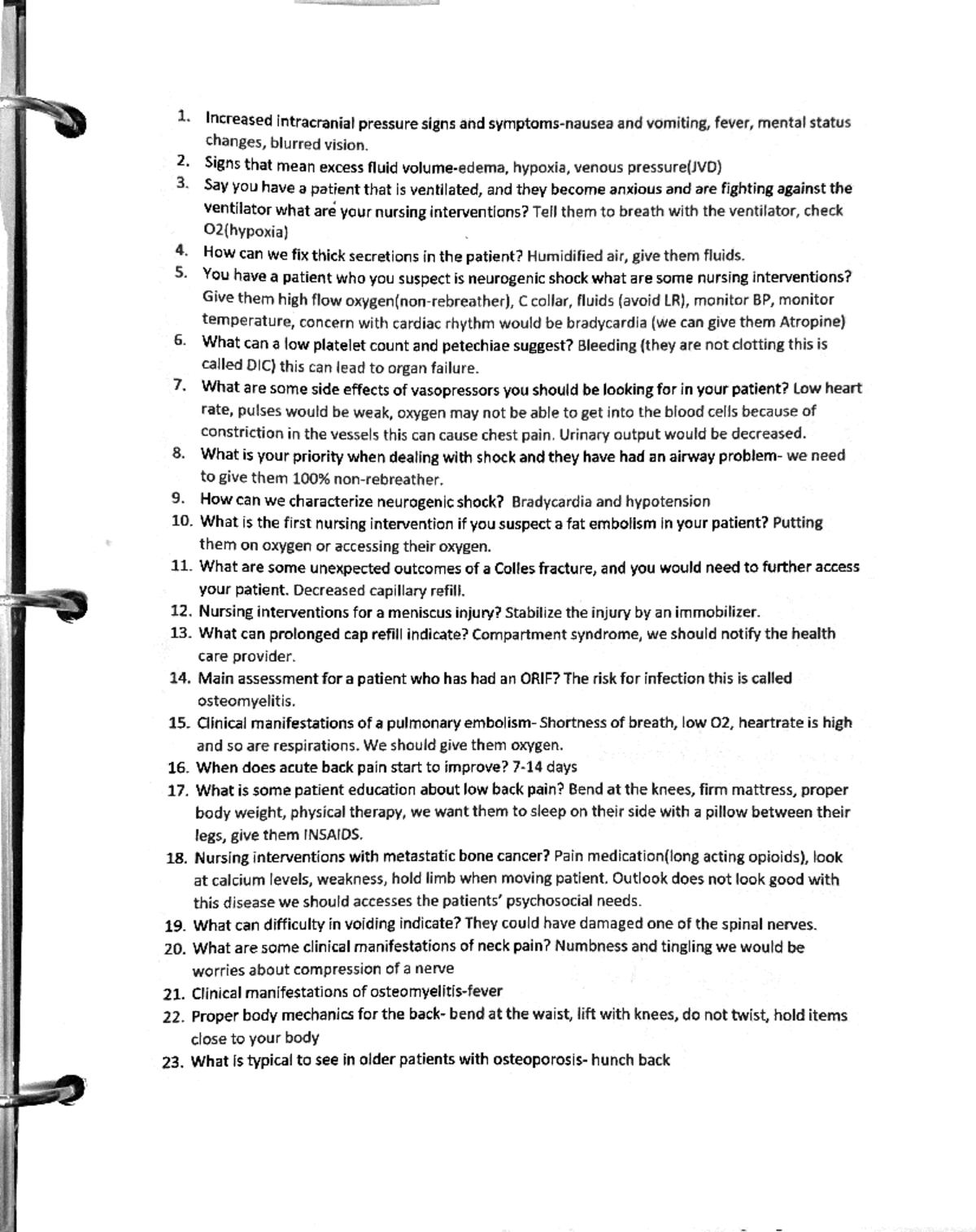 Med Surg 2 Exam 4 Comprehensive Study Guide - Studocu