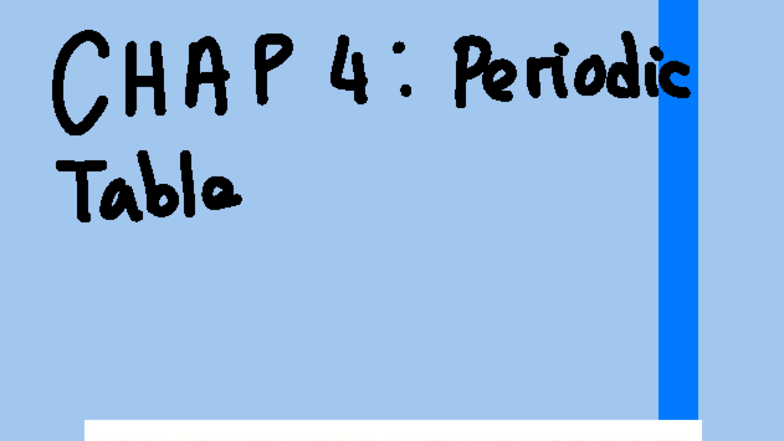 Chapter 4: Development of the Periodic Table (Chem 101) - Studocu