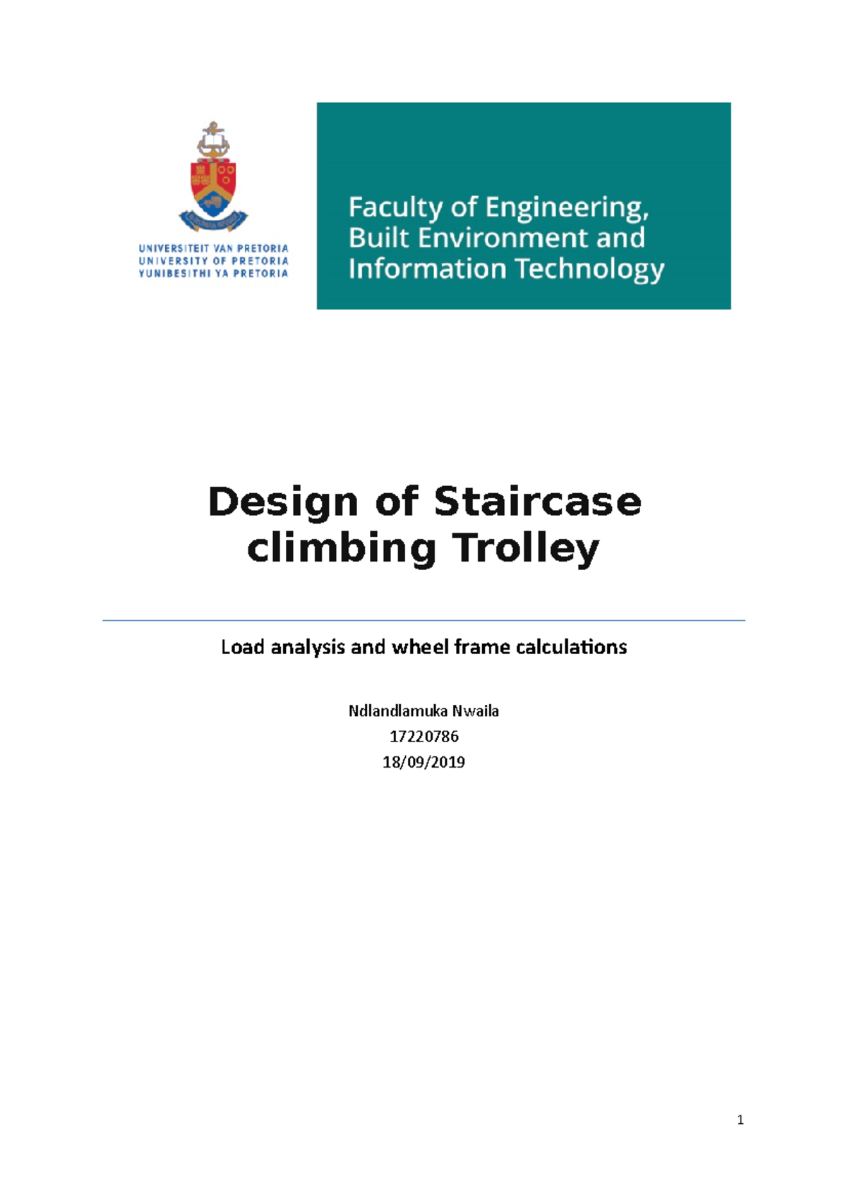 Design Analysis of Stair Climbing Trolley: Load Calculations and Forces ...