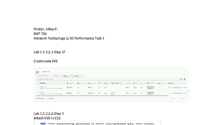 BSIT 702 Network Tech: Performance Task 1 Lab Steps Overview - Studocu