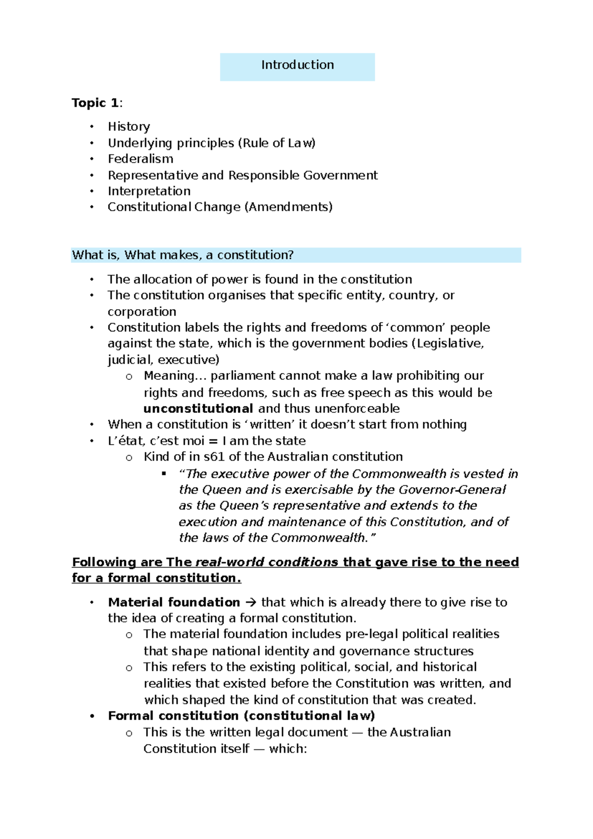 Introduction to Constitutional Principles: Rule of Law & Federalism ...