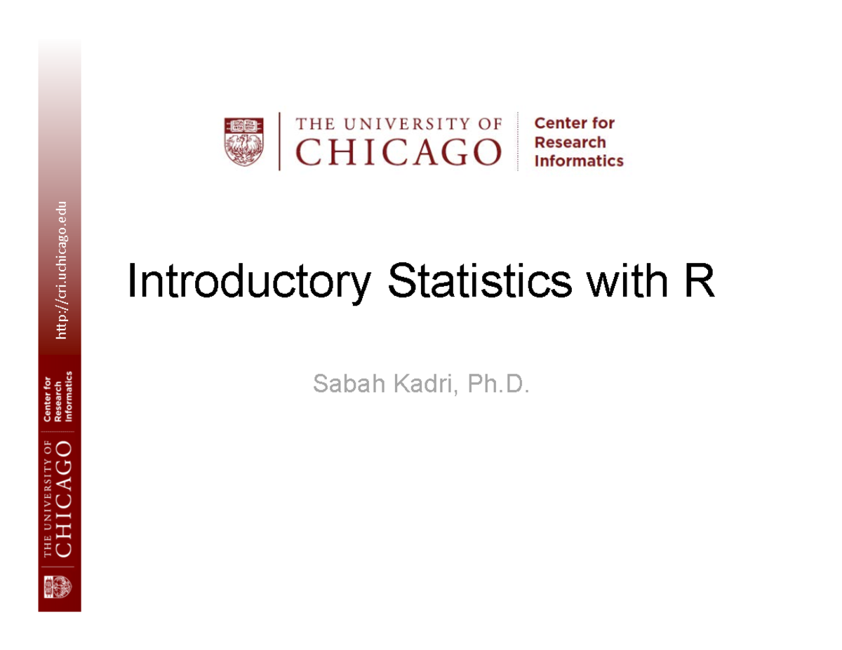 Introductory Stats with R: Comprehensive Notes for STATS 101 - Studocu
