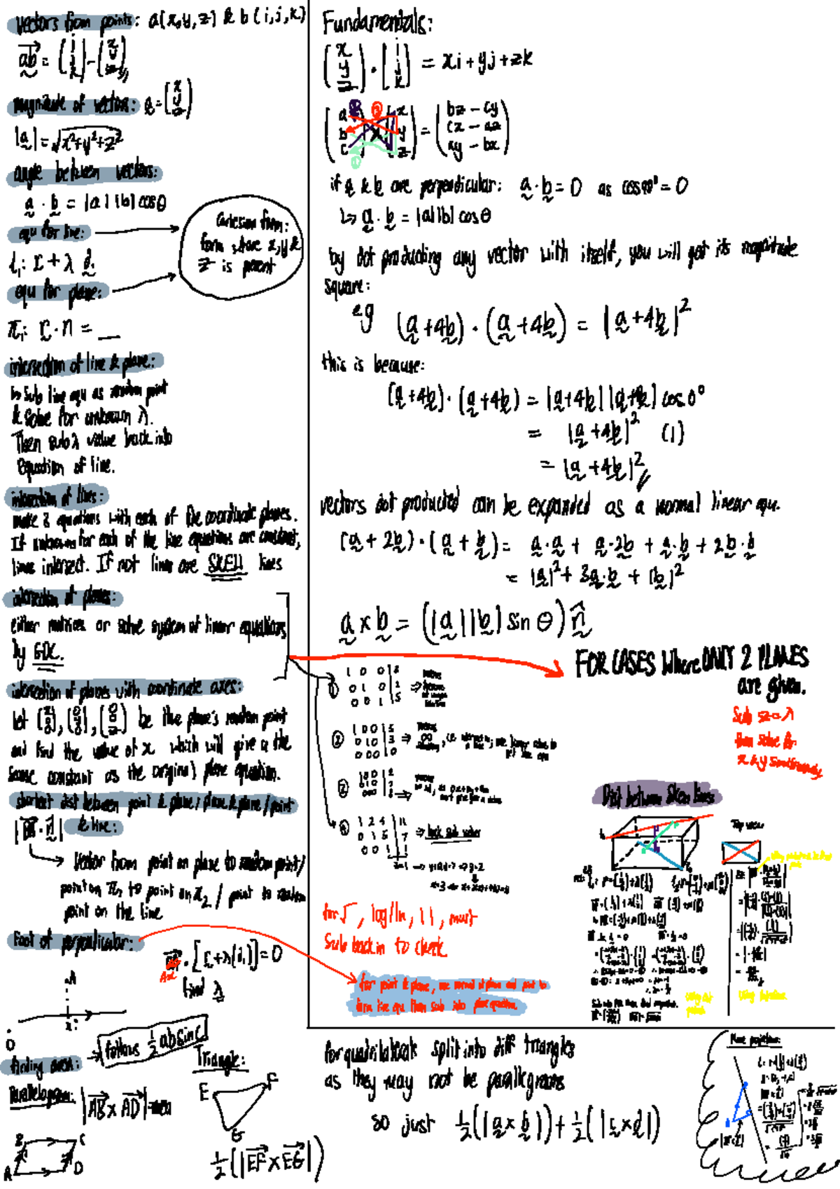 MATH 101: Comprehensive Cheat Sheets on Vectors and Probability - Studocu
