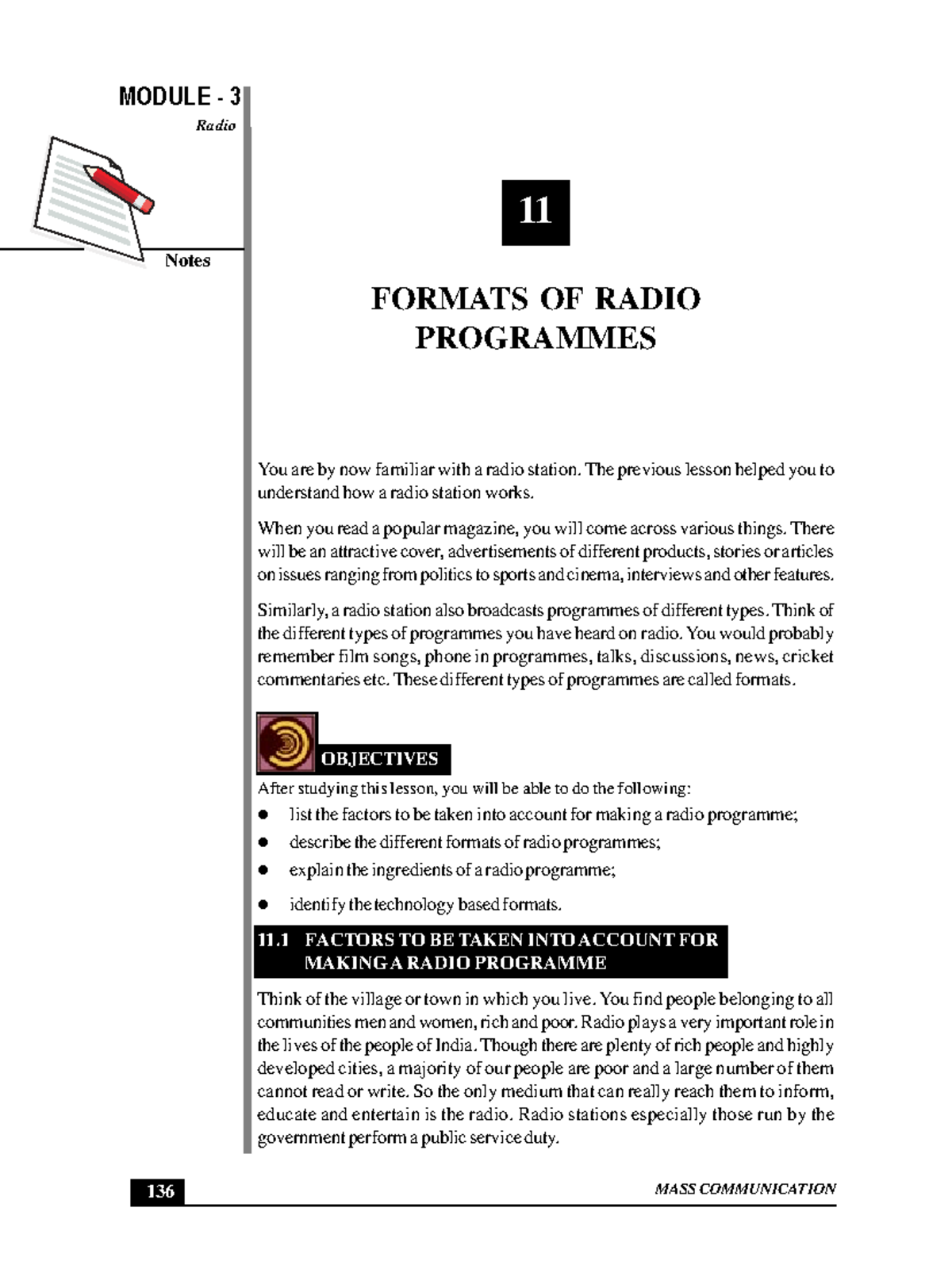 MODULE 3: Formats of Radio Programmes - Radio 11 Notes - Studocu
