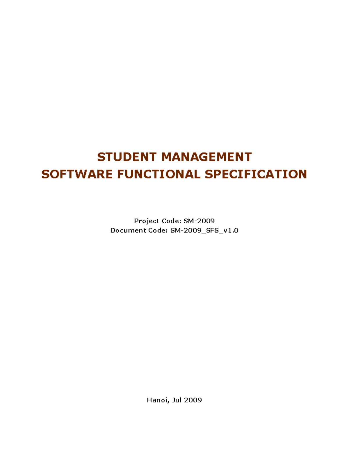 Functional Specifications for Student Management System (QLSV SFS v1 ...