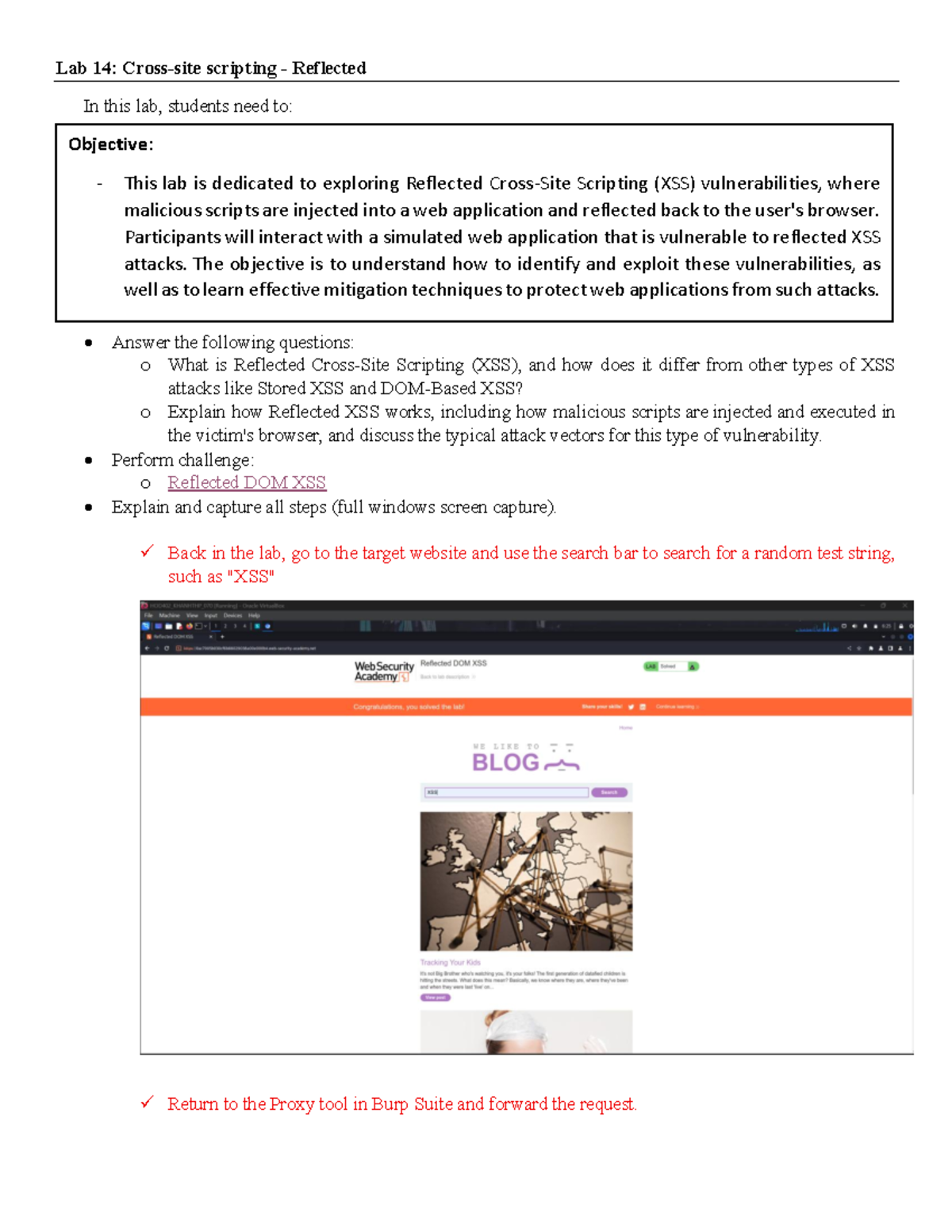 IA1802 Lab 14: Exploring Reflected XSS Vulnerabilities - Studocu
