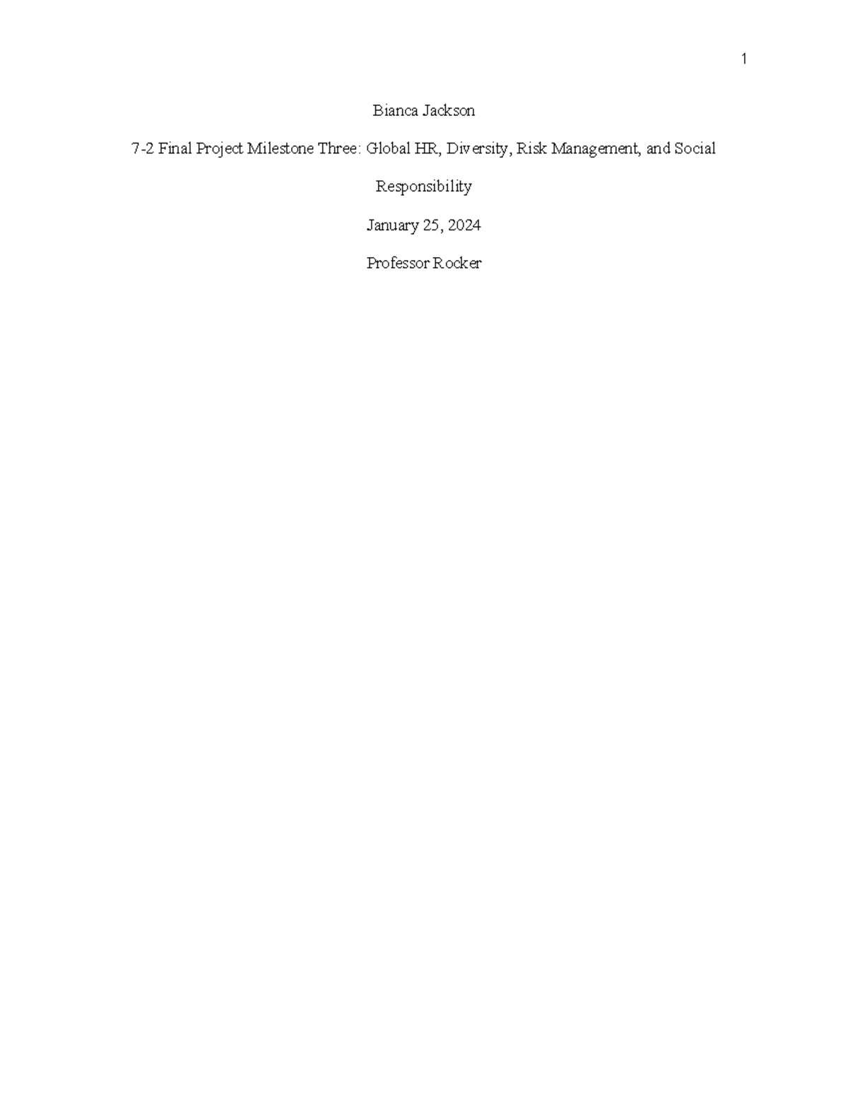 7-2 Final Project Milestone Three Global HR, Diversity, Risk Management ...