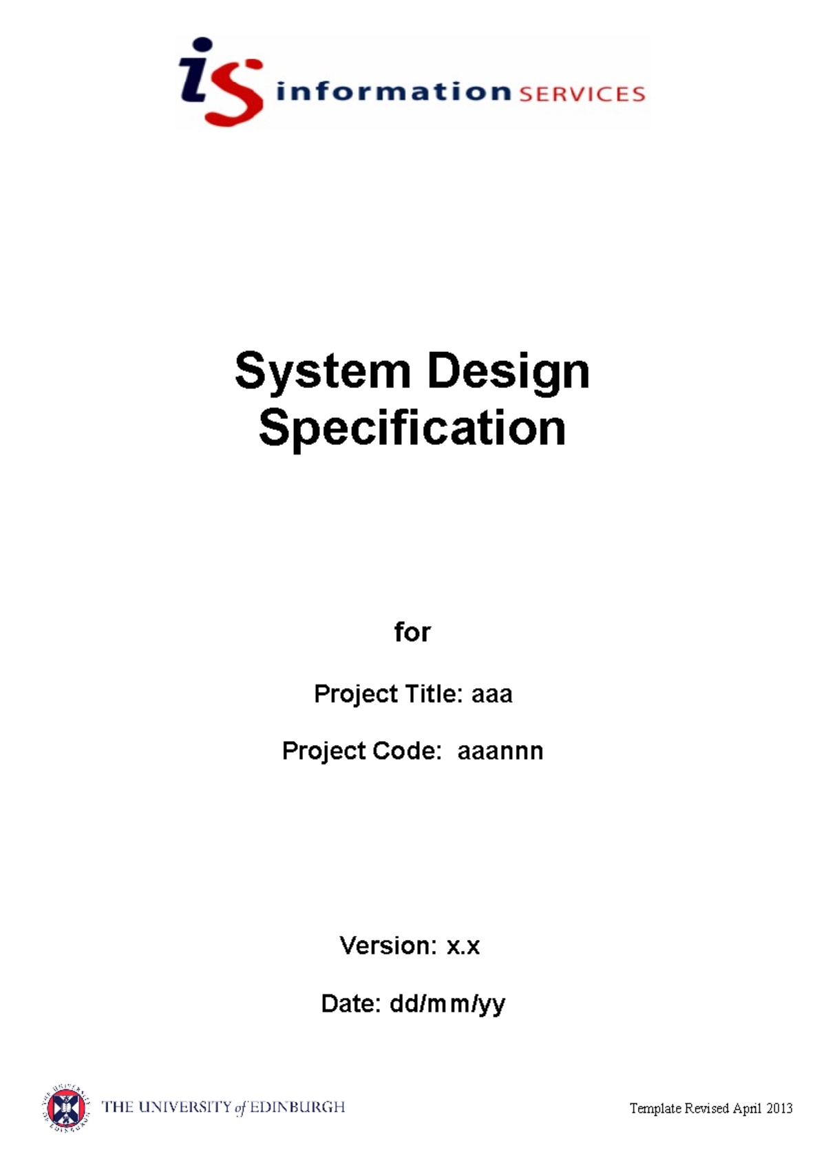 System design specification sds - System Design Specification for ...