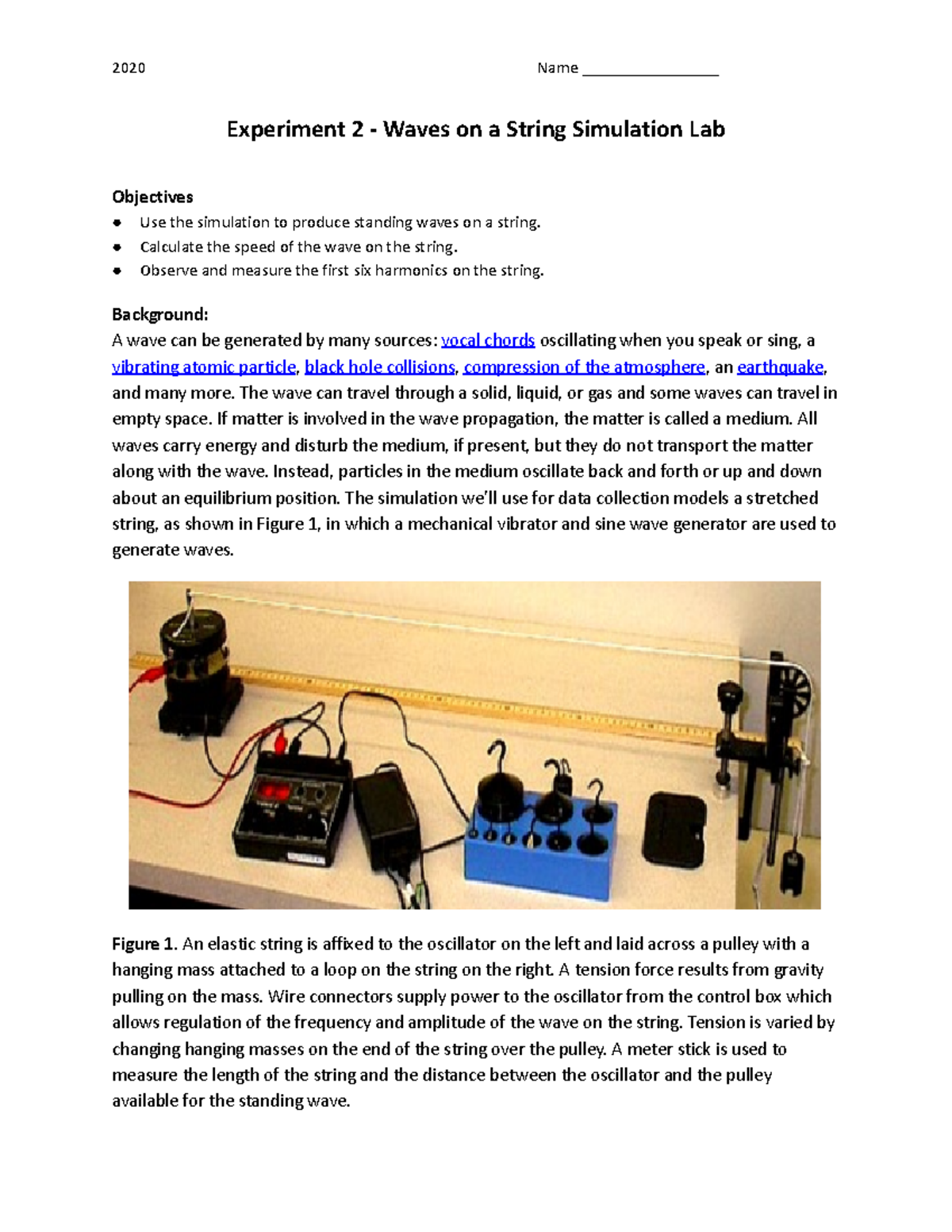 Lab 2 - Waves on a String Simulation - Osei Yadom's Experiment - Studocu