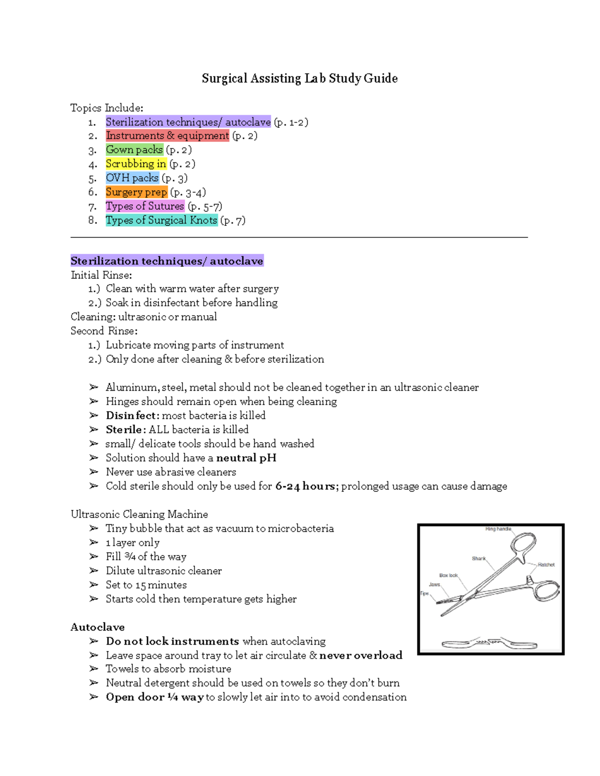 Surgical Assisting Lab Study Guide: Techniques & Instrumentation ...