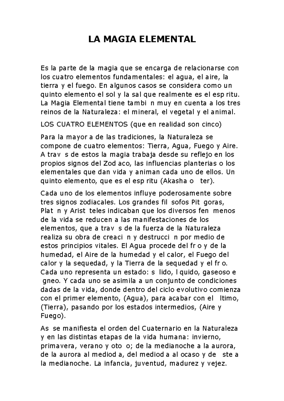 LA MAGIA ELEMENTAL: Los Cuatro Elementos y sus Influencias - Studocu