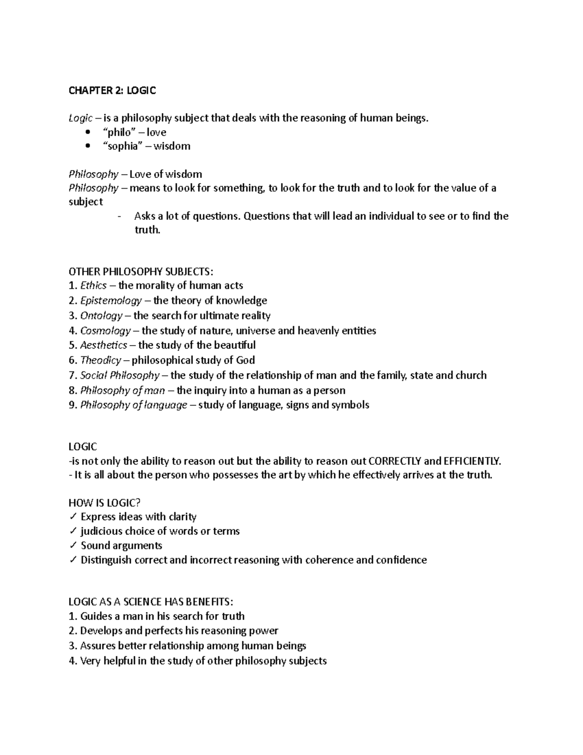 Logic C2: An Overview of Chapter 2 on Fundamental Philosophical ...