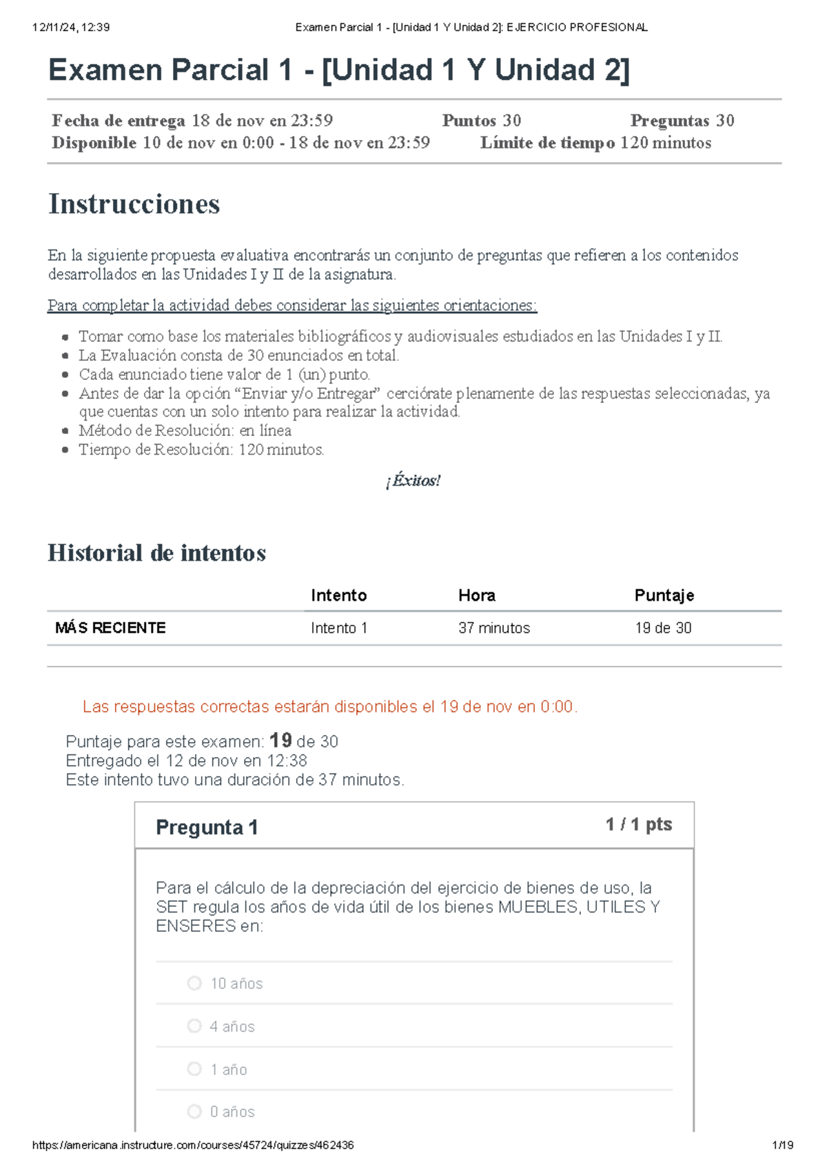 Examen Parcial 1 - Contabilidad: Unidades I y II, Ejercicio Profesional ...