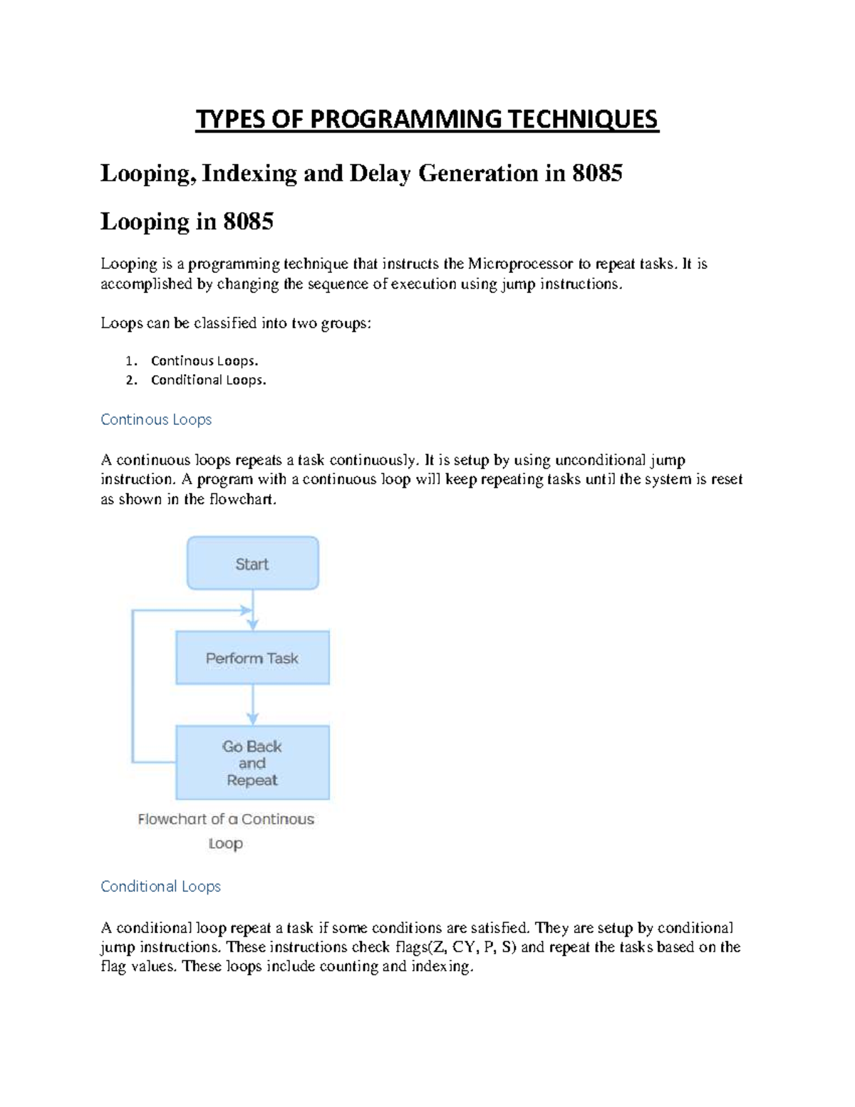 MP Module 3 - Summary: Programming Techniques in 8085 Microprocessor ...