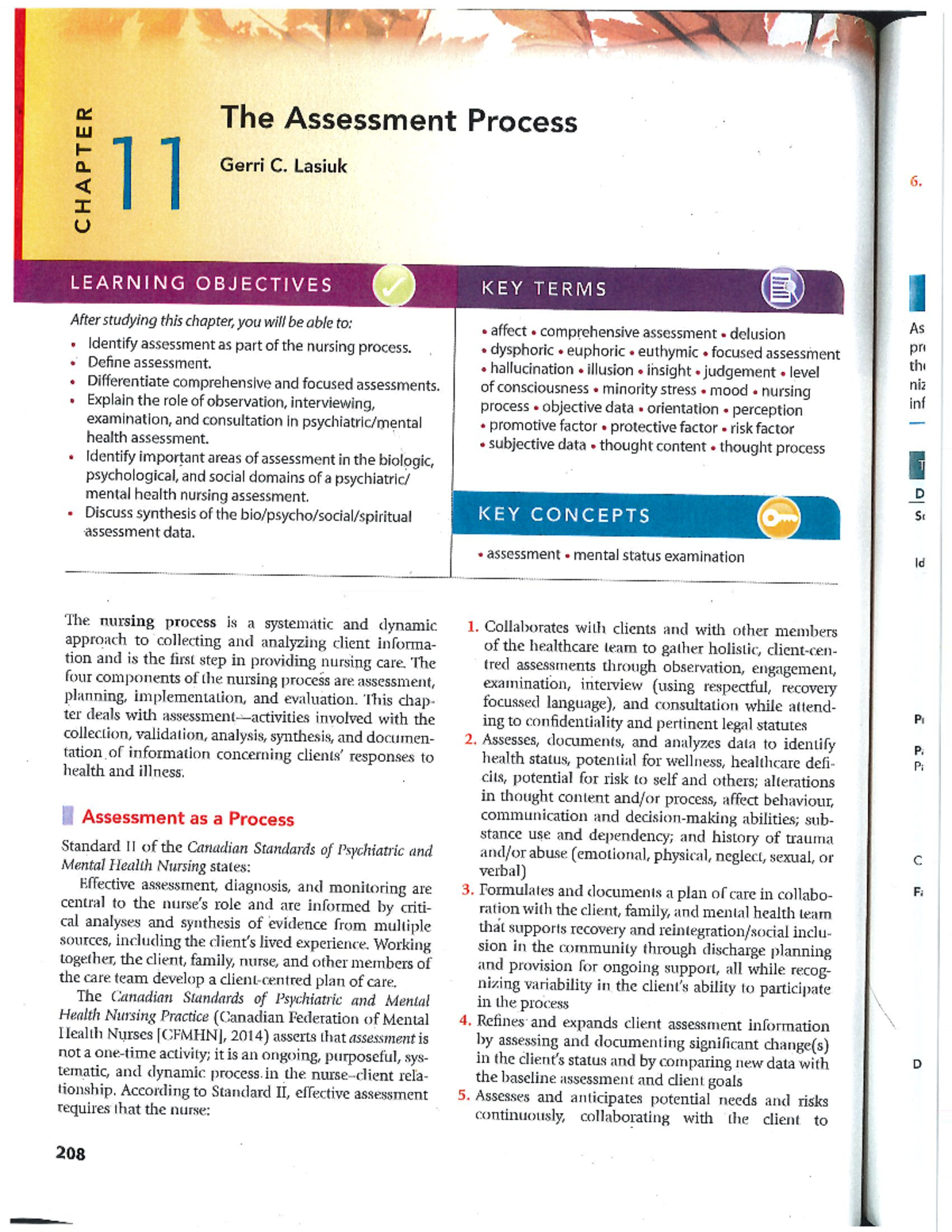 Handout Ch+11.+The+Assessment+Process Kunyk+et+al+2023%2C+pp.+208 228 ...
