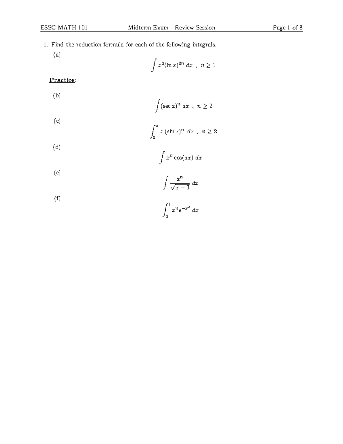 2024 - Review Session + Additional Problems - Find the reduction ...