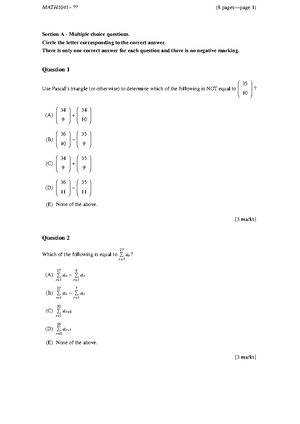 Aux2023March-Calc - CALCULUS TEST - Use Only University of the ...