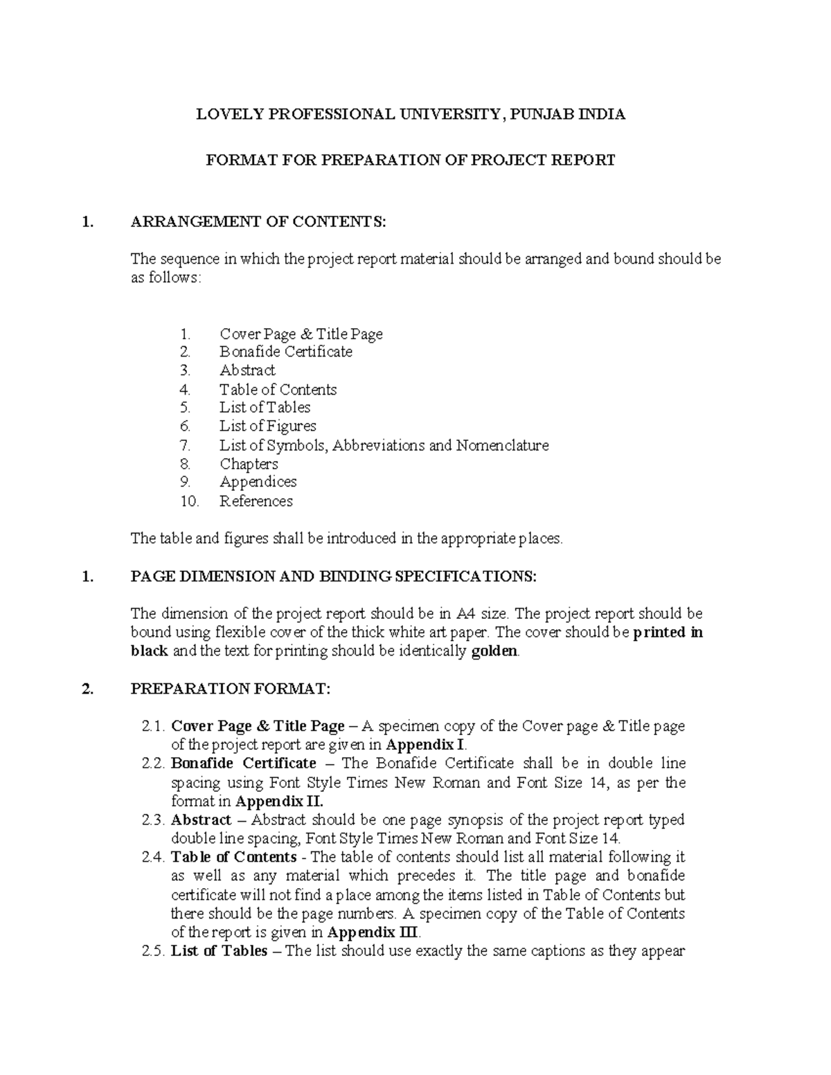 Project Format Guidelines for Submission 202403 - Studocu