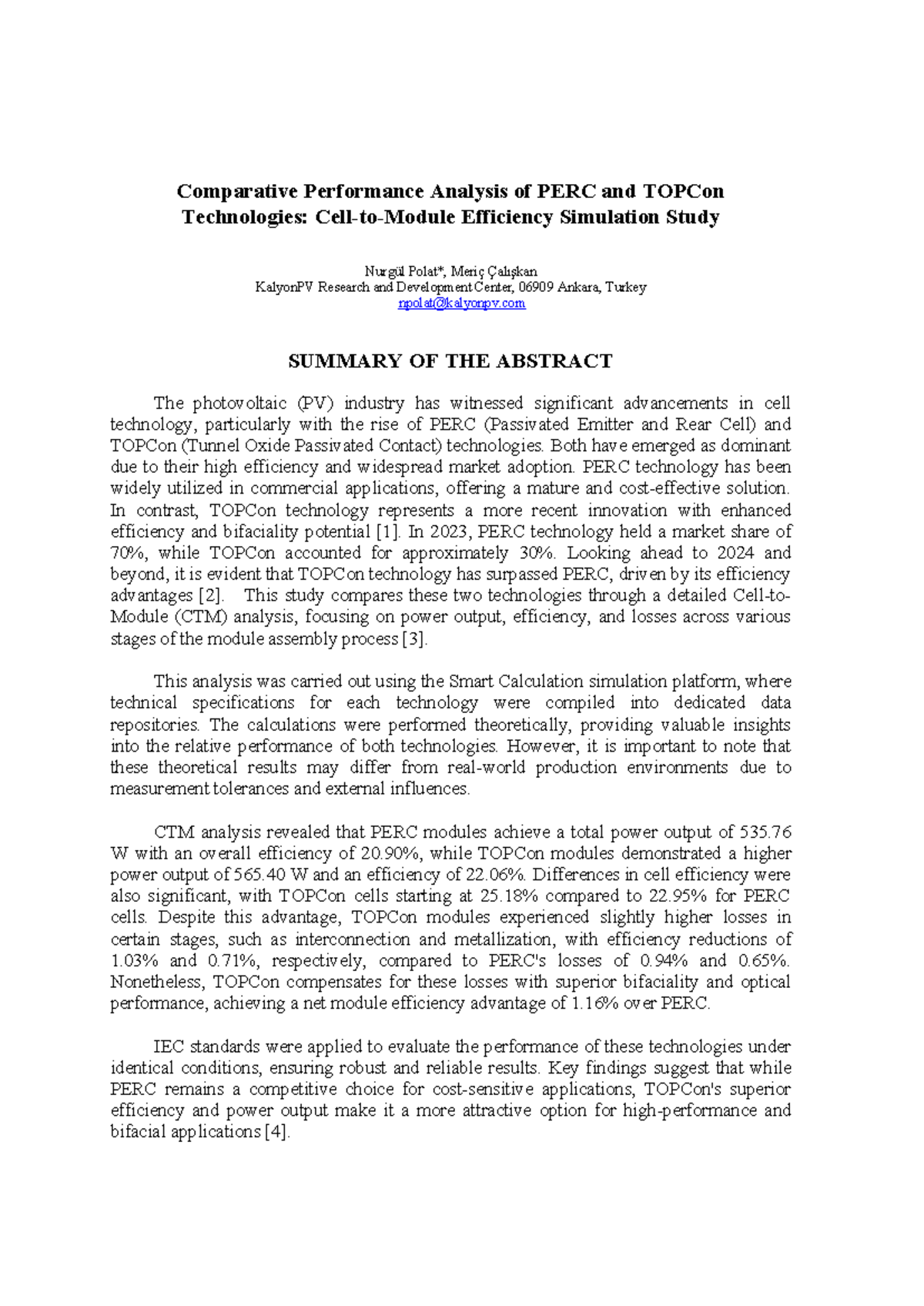 Comparative Performance Analysis of PERC and TOPCon Technologies: CTM ...
