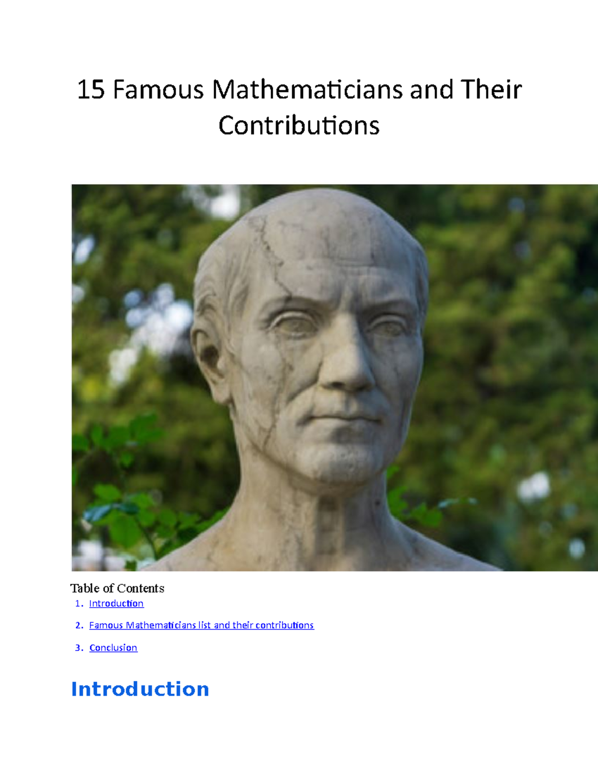 15 Renowned Mathematicians & Their Key Contributions to Math - Studocu