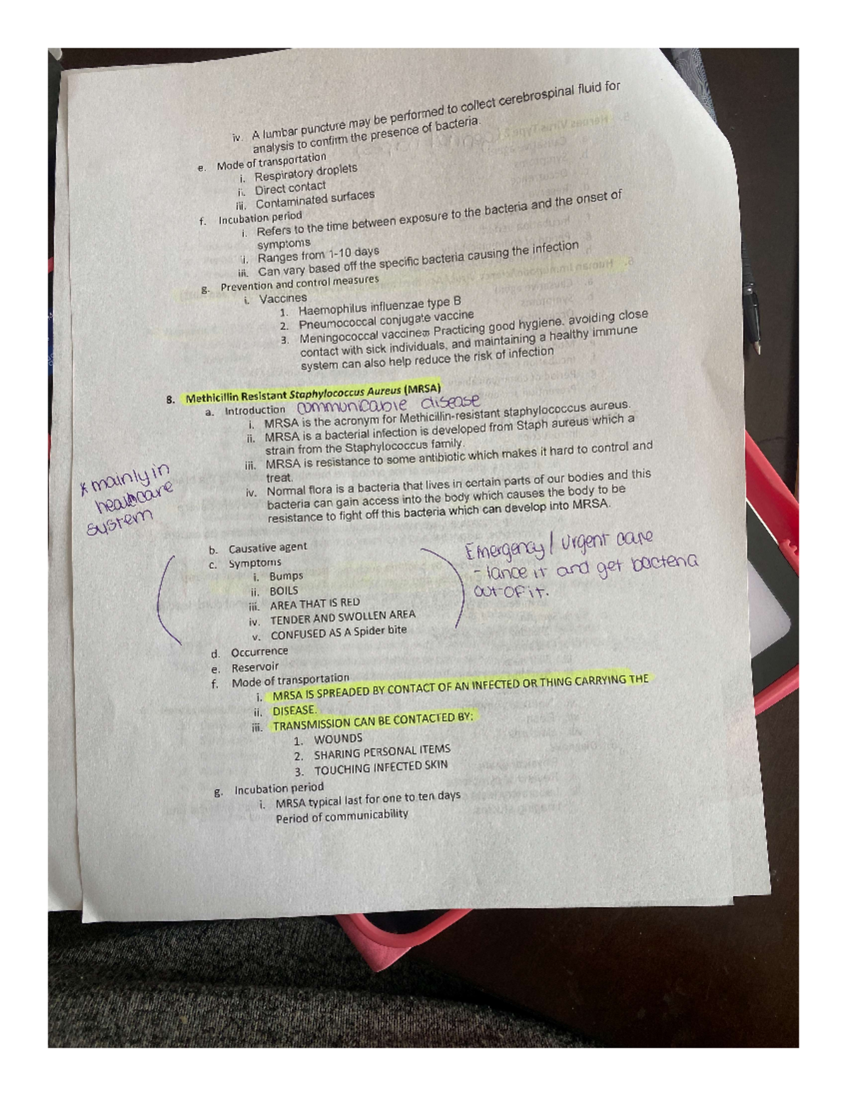 Infectious Diseases 4 - Study Guide on Bacterial Infections and MRSA ...