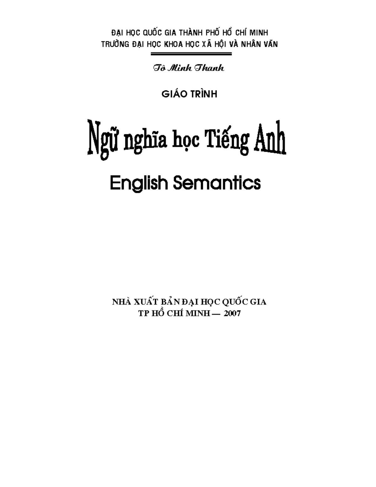 English Semantics - Course ST: Course Notes and Teaching Material - Studocu