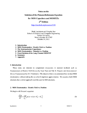 Formula Sheet Exam 1 - Notes - ECE 559: MOS VLSI Design Formula Sheet N ...
