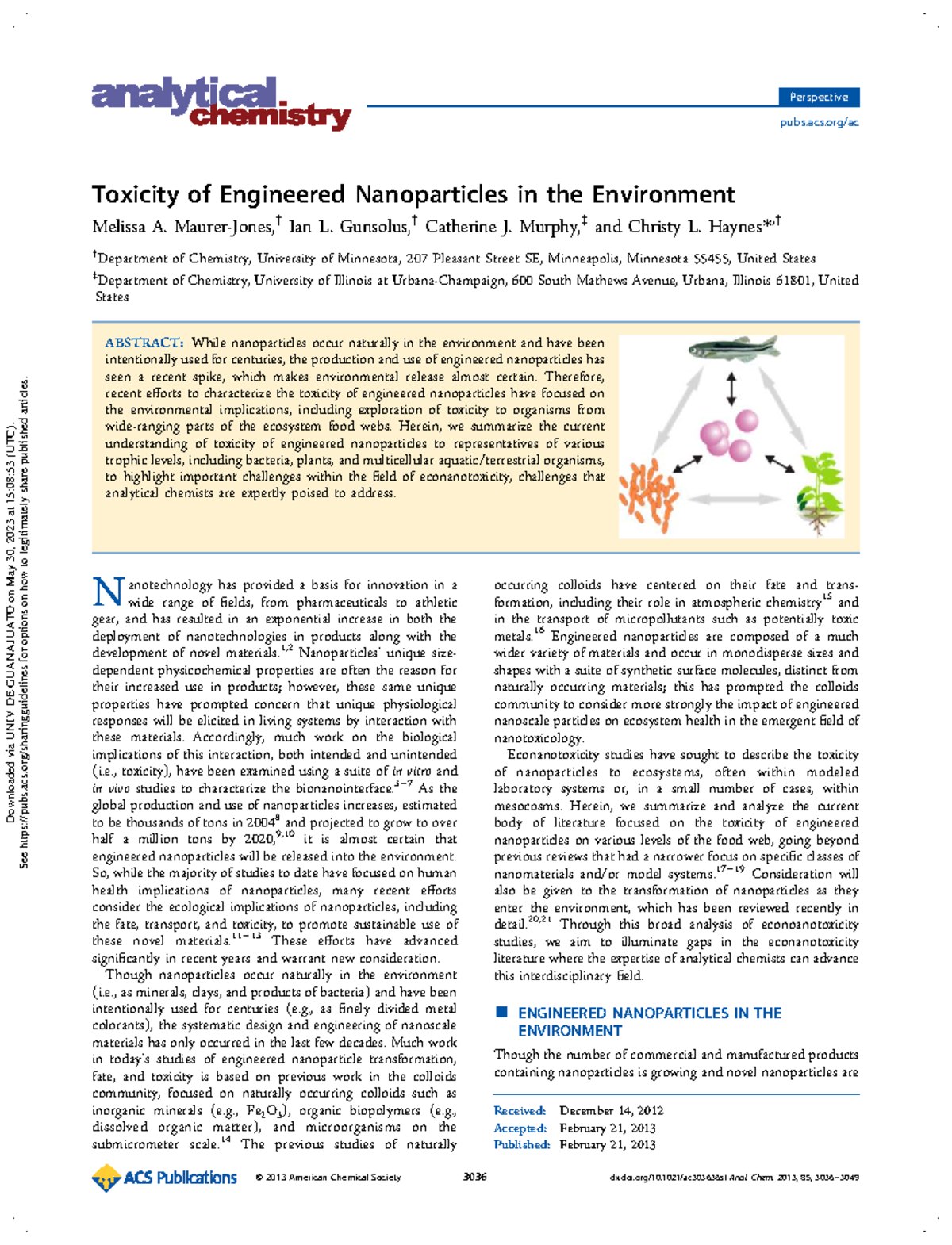 AC303636: Perspectives on the Toxicity of Engineered Nanoparticles in ...