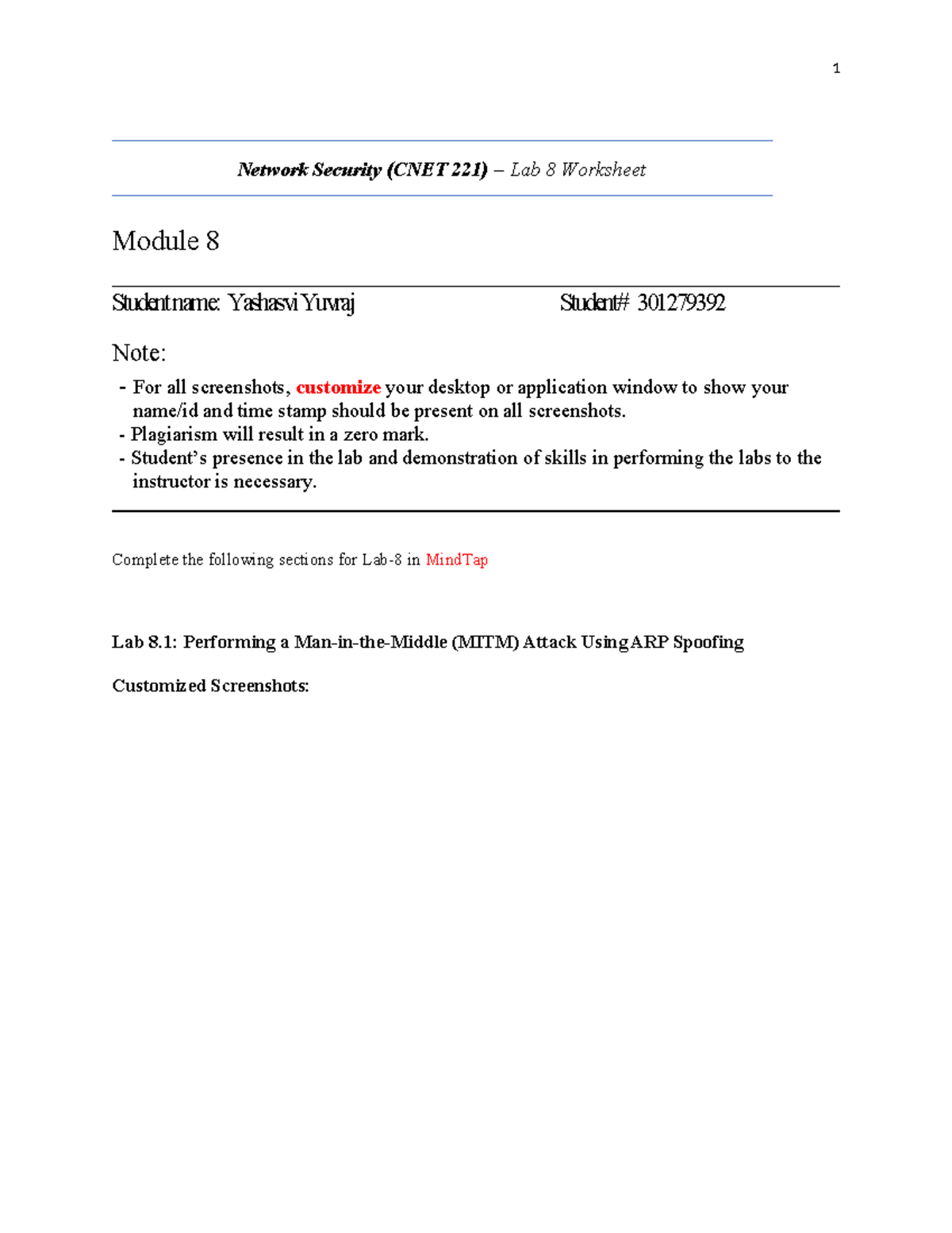 Network Security Lab 8 (CNET 221) - Hands-On Activities and Tasks - Studocu