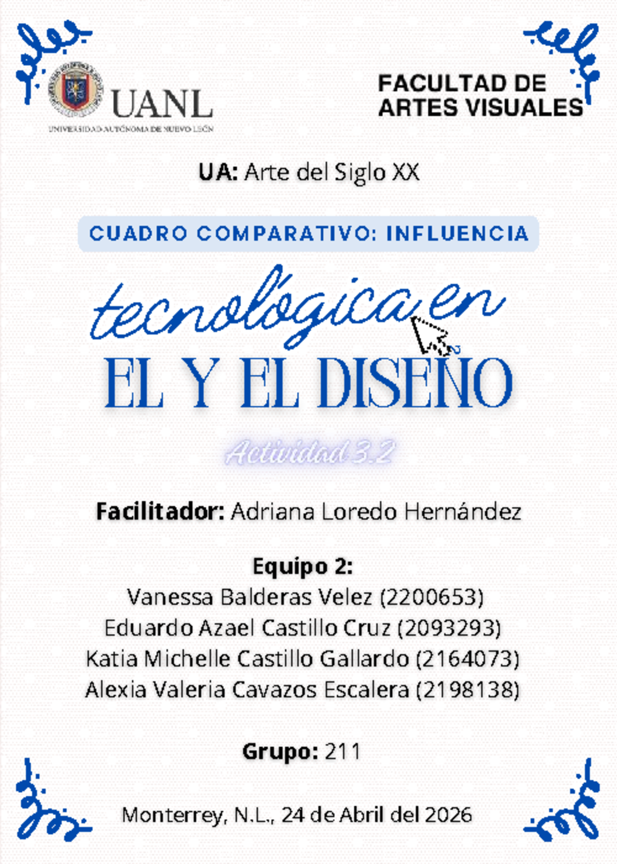 UA: Cuadro Comparativo sobre Influencia Tecnológica en Arte y Diseño ...