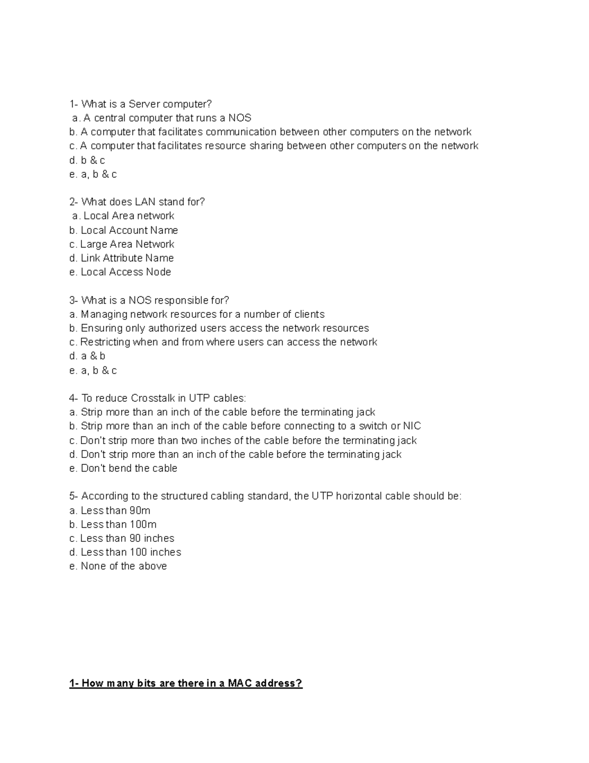 ITM 301 Quiz: Networking Concepts and Protocols Overview - Studocu