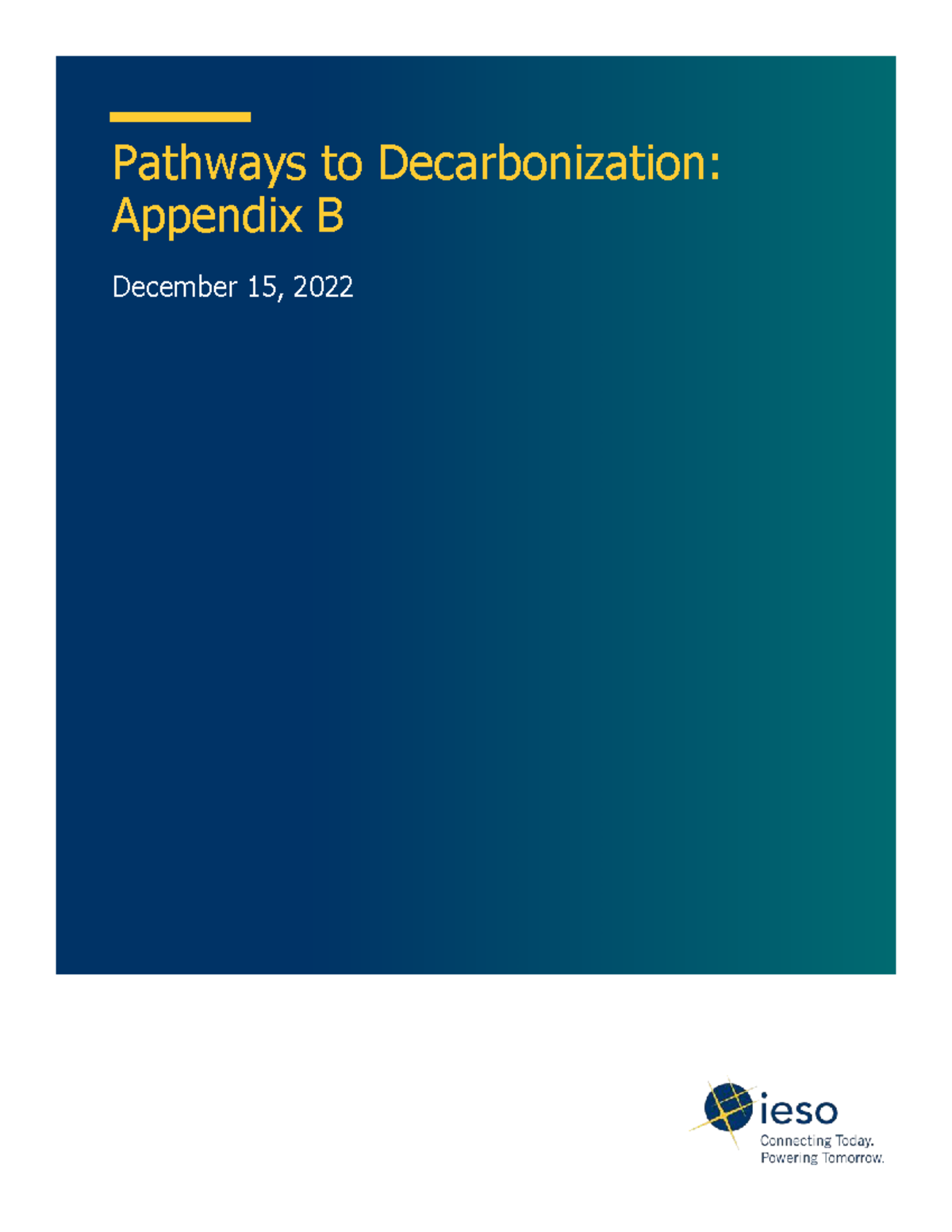 Pathways to Decarbonization: Appendix B - Transmission Assessment ...