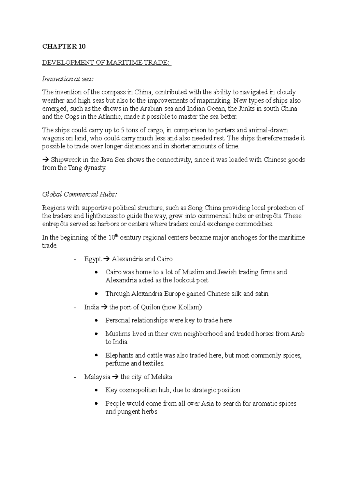 World History Recap: Summary of CH 10 Lecture Notes &amp; Key Concepts ...