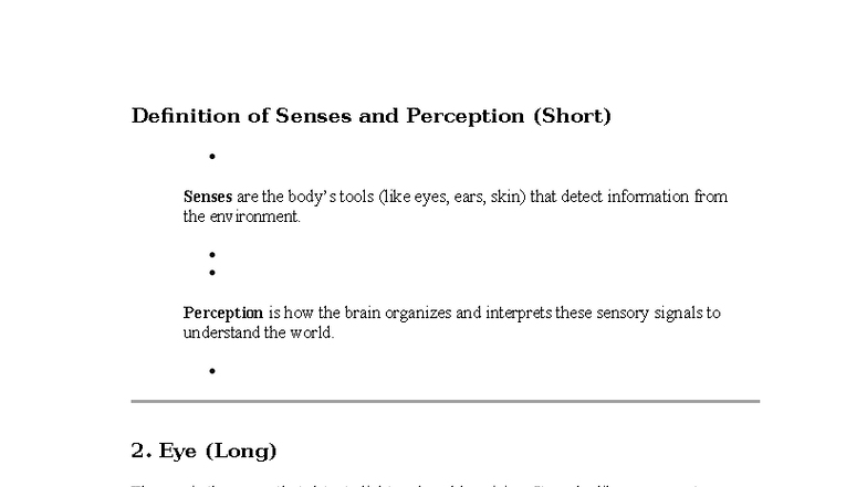 Eye - Understanding Human Vision and Perception (Short) - Studocu
