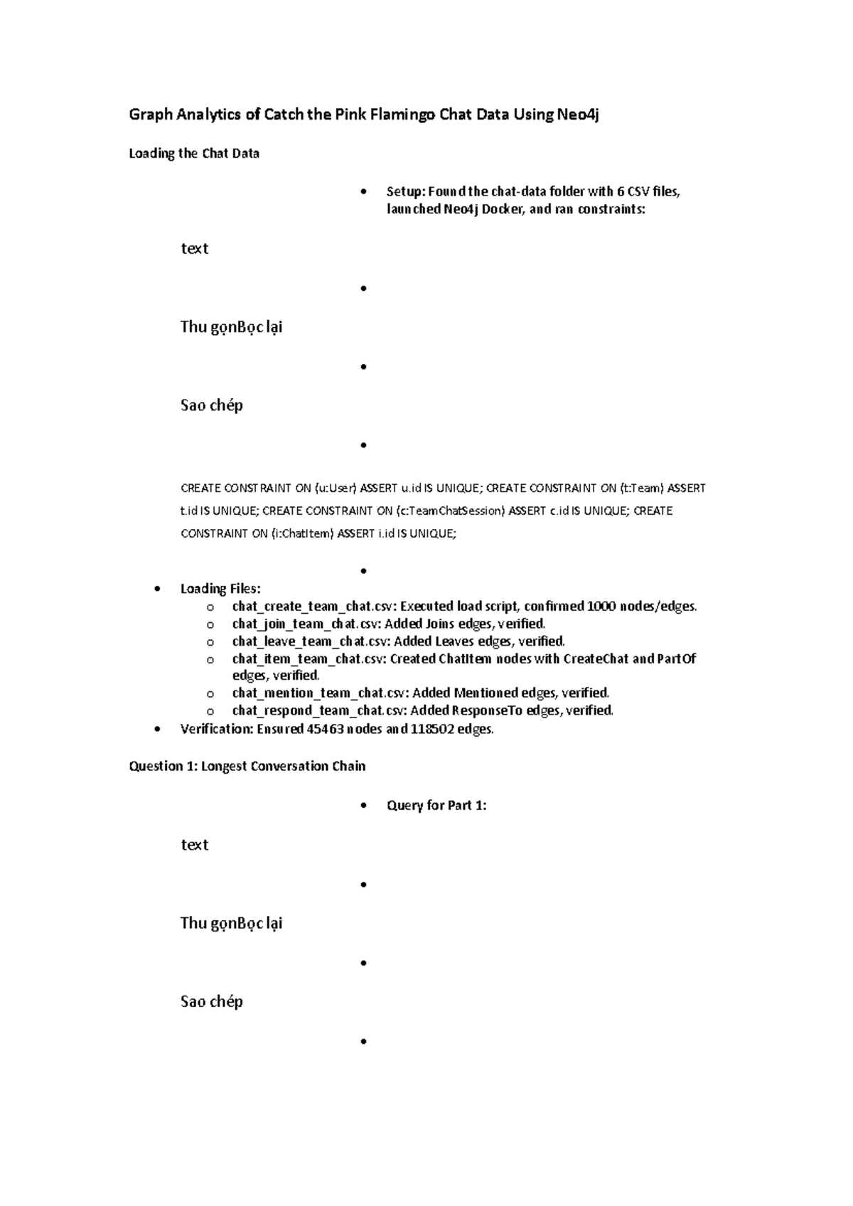 Graph Analytics of Chat Interaction Using Neo4j (Course Code: Eglence ...