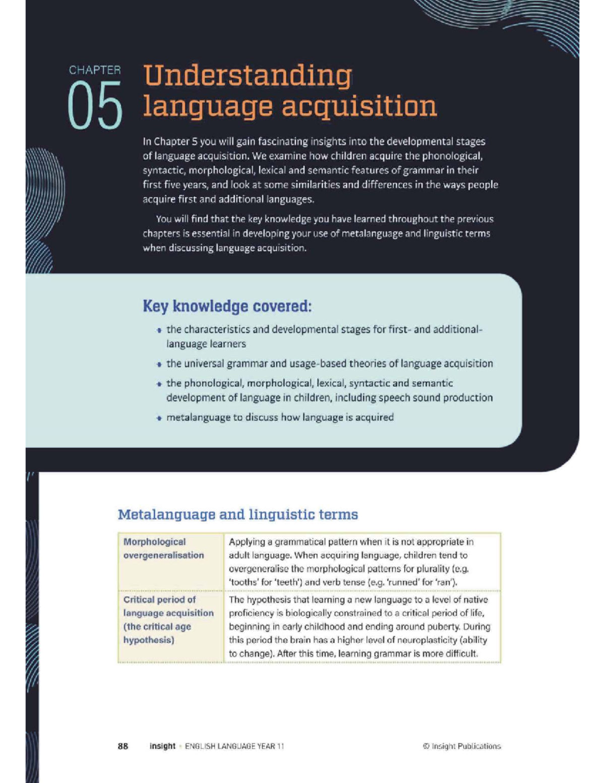 Insight 1&2: Chapter 5 - Understanding Language Acquisition and ...