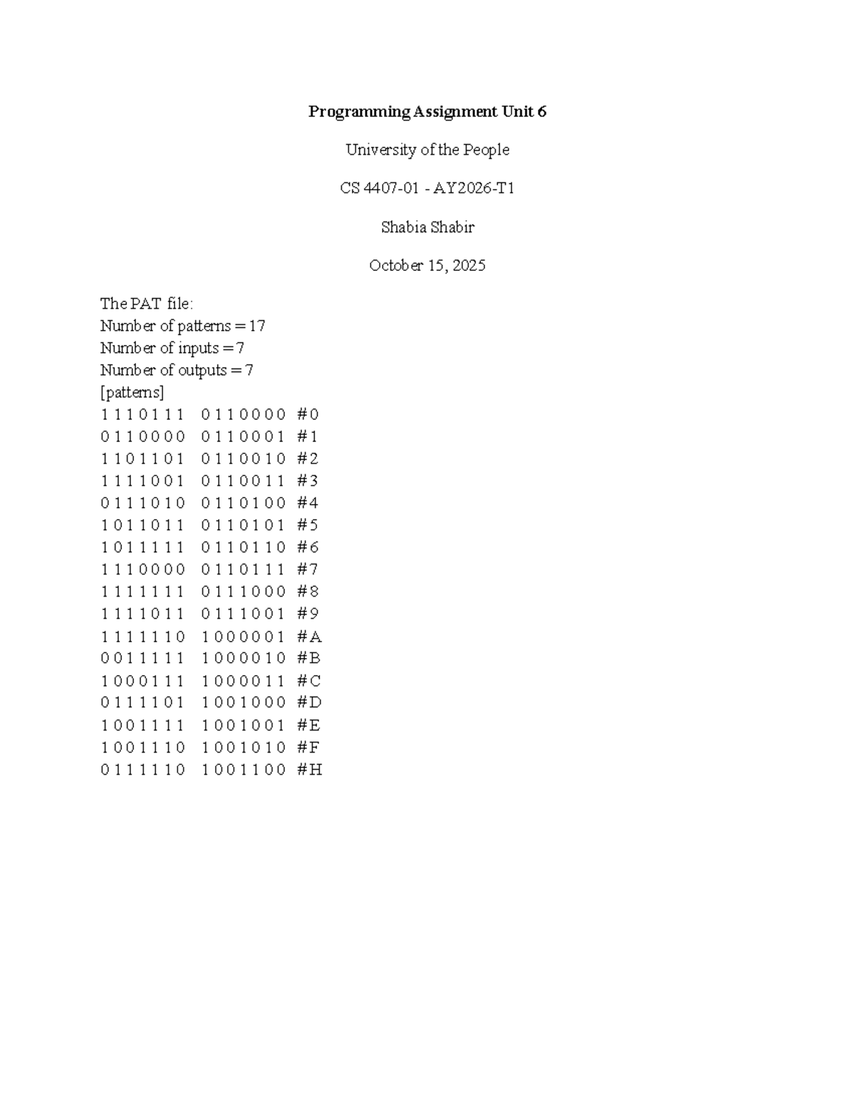 CS Programming Assignment Unit 6: Network Creation & Patterns - Studocu