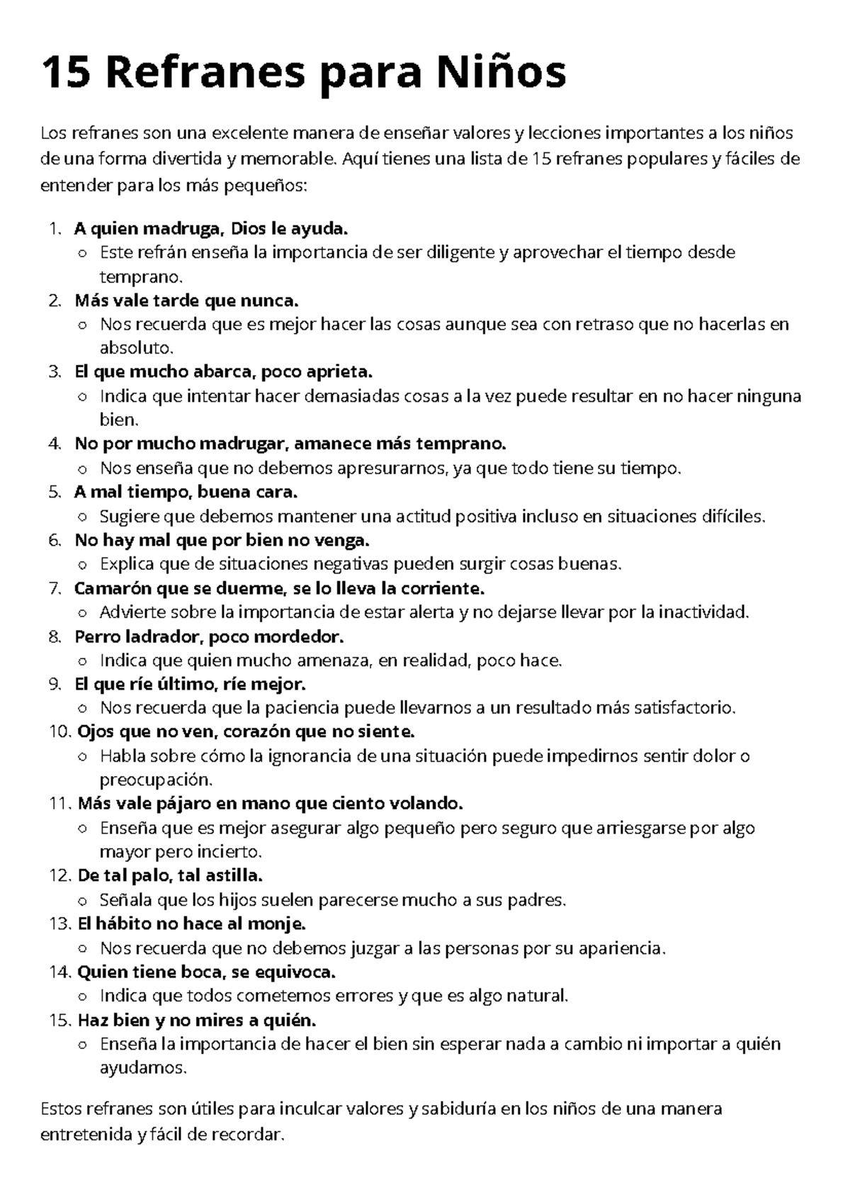 100 Refranes Para Nios Listos Para Descargar 350x200