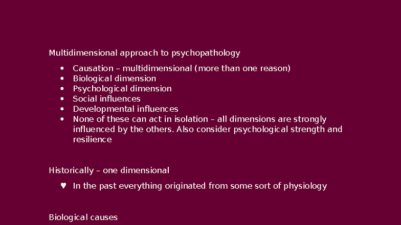 Abnormal Psychology (PSY 101) - Comprehensive Lecture Notes - Studocu