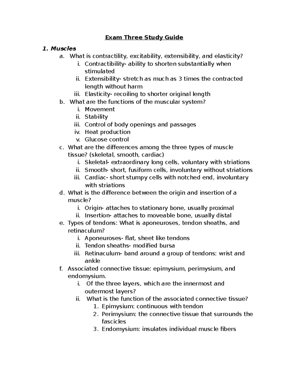 Exam 3 Study Guide - Key Concepts in Human Anatomy (HUM 101) - Studocu